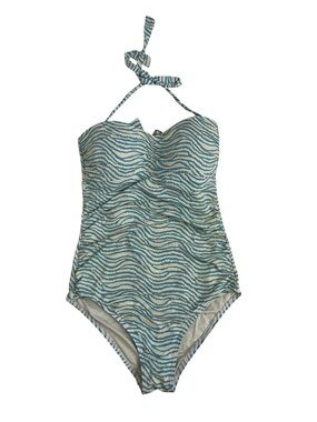J. McLaughlin Teal Print One-Piece Swimsuit